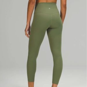 EUC Lululemon Align High-Rise Pant 25", Green Twill - Sz 10